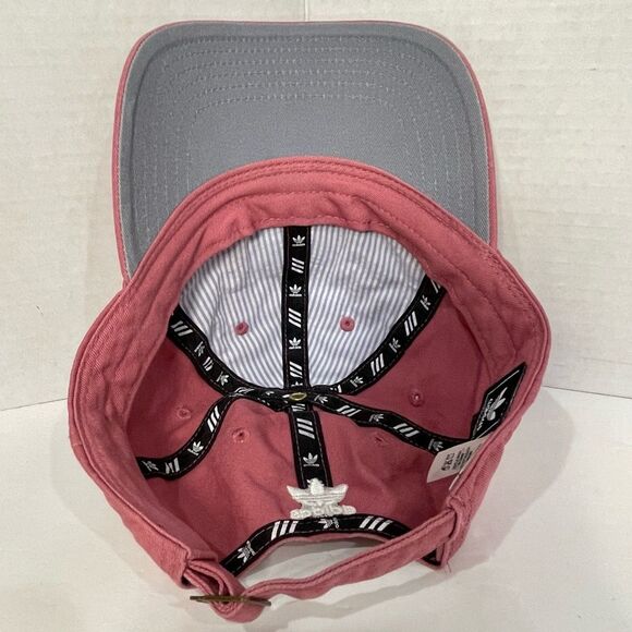 Adidas Trefoil Logo Pink Mauve Hat 100% Cotton White Embroidered Sporty Like New - Picture 8 of 15
